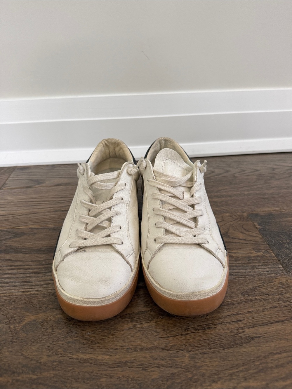 Dolce Vita Zina Sneakers White Black Leather - Picture 3 of 7
